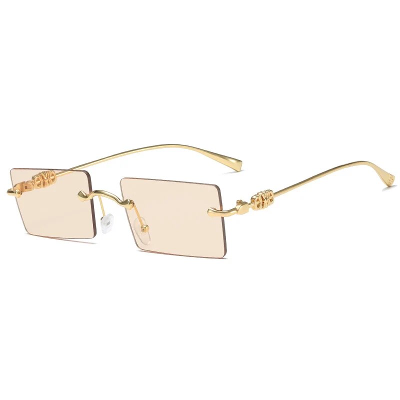 Reel Rimless Rectangle Unisex Sunglasses