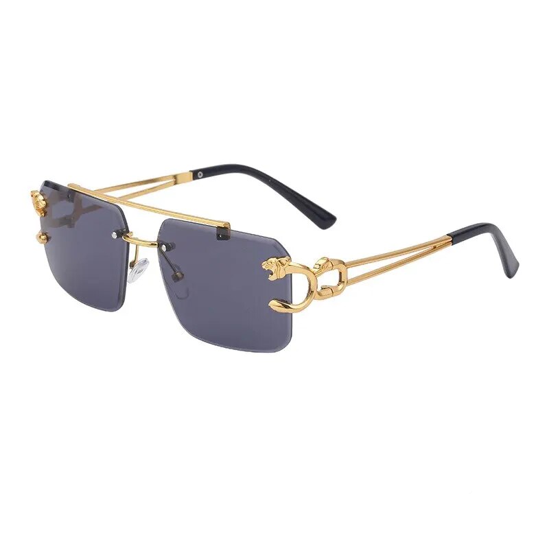SteamLion Metal Leopard Rimless Unisex Sunglasses