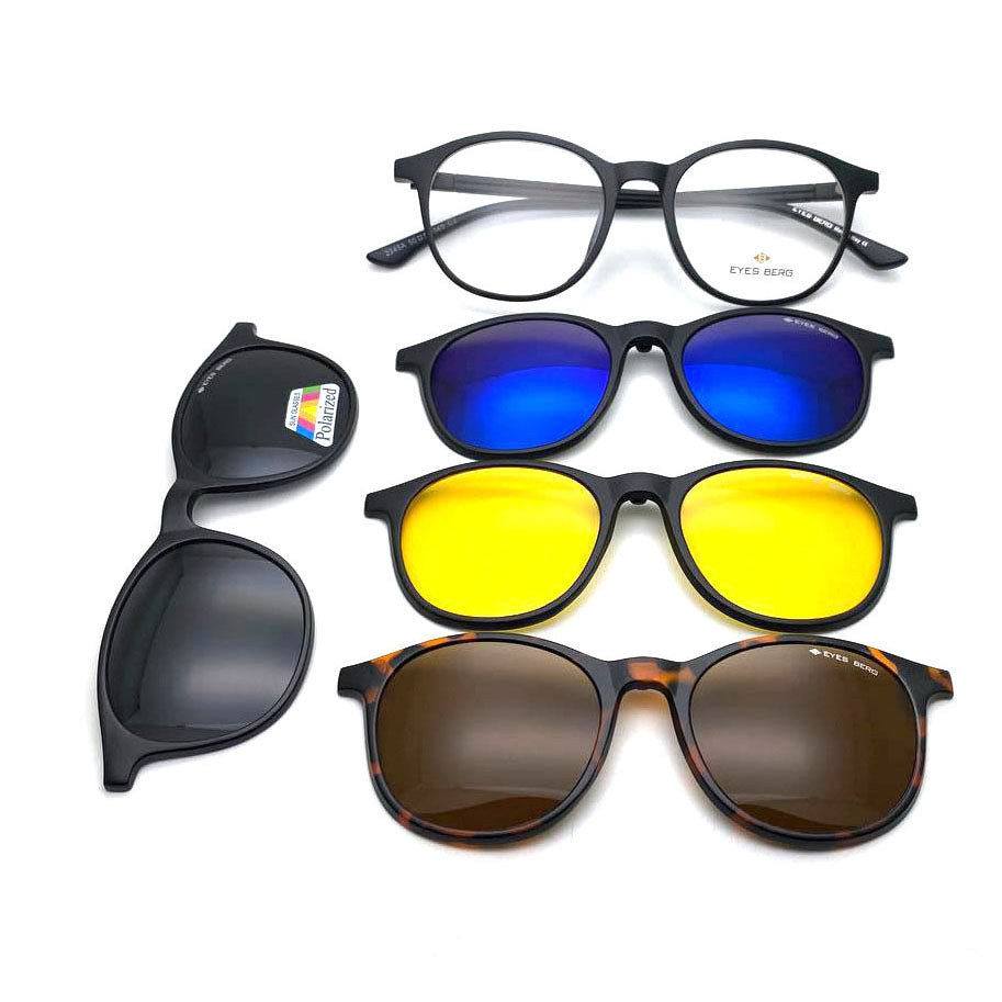 Clip-On Round 4 in 1 Sunglasses