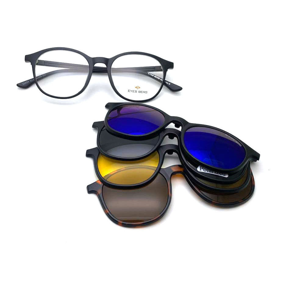 Clip-On Round 4 in 1 Sunglasses