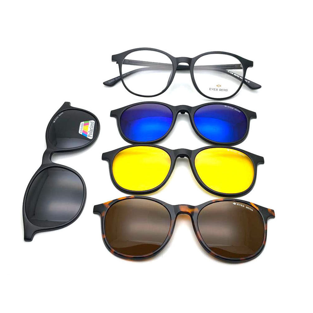 Clip-On Round 4 in 1 Sunglasses