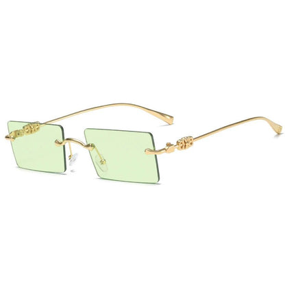 Reel Rimless Rectangle Unisex Sunglasses