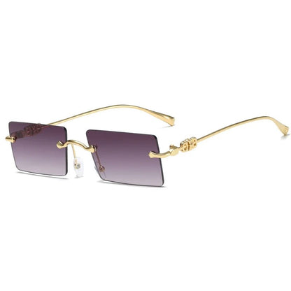 Reel Rimless Rectangle Unisex Sunglasses