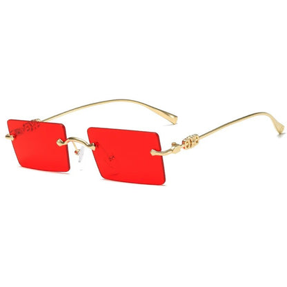 Reel Rimless Rectangle Unisex Sunglasses