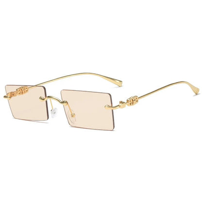 Reel Rimless Rectangle Unisex Sunglasses