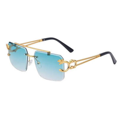 SteamLion Metal Leopard Rimless Unisex Sunglasses