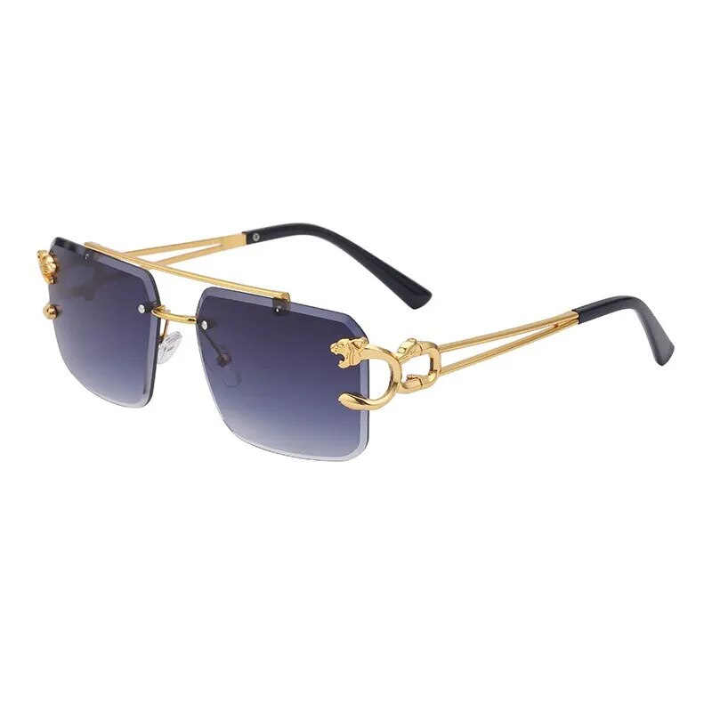 SteamLion Metal Leopard Rimless Unisex Sunglasses