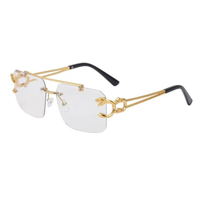 SteamLion Metal Leopard Rimless Unisex Sunglasses