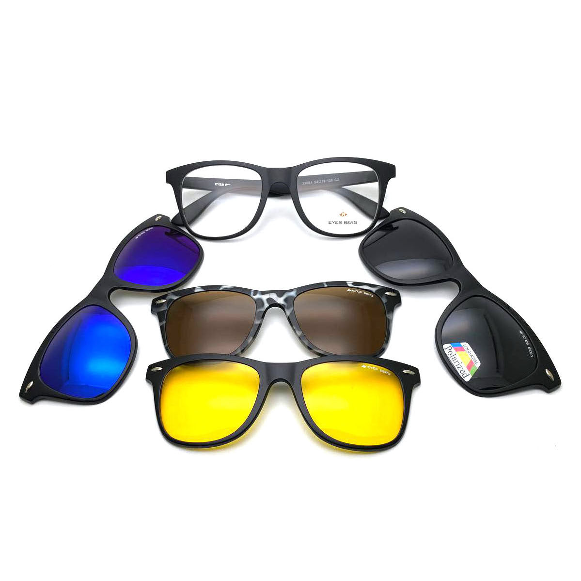 Square Clip-On Sunglaases